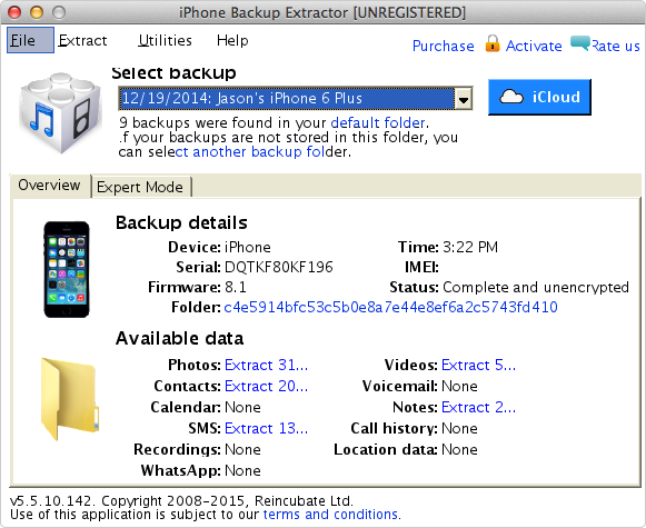 iphone icloud extractor 12.2